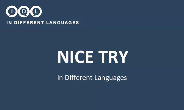Nice try in Different Languages - Image