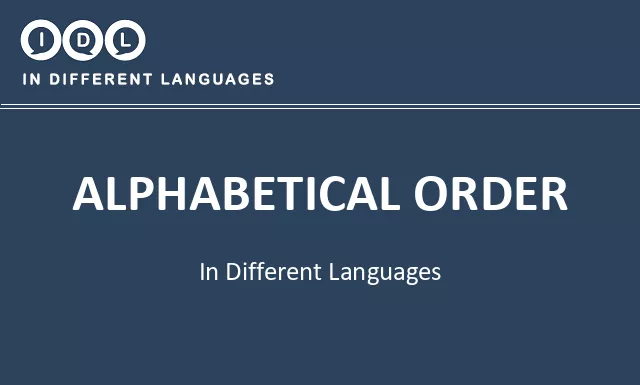 Alphabetical order in Different Languages - Image
