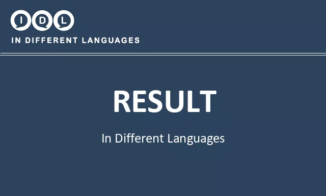 Result in Different Languages - Image