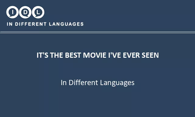 It's the best movie i've ever seen in Different Languages - Image