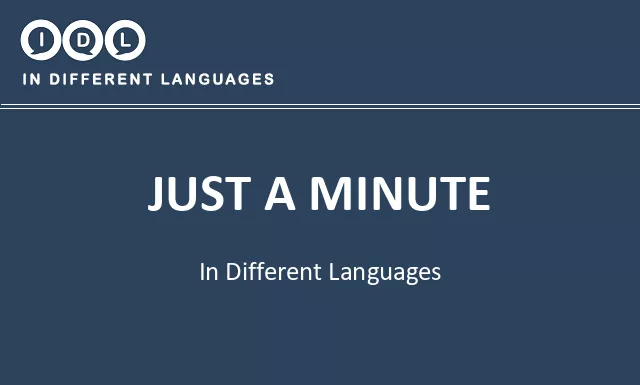 Just a minute in Different Languages - Image