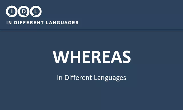 Whereas in Different Languages - Image
