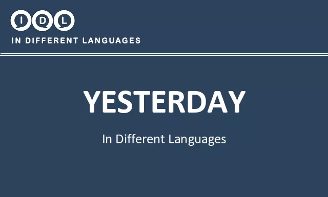 Yesterday in Different Languages - Image