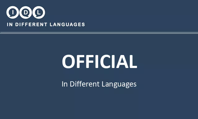 Official in Different Languages - Image