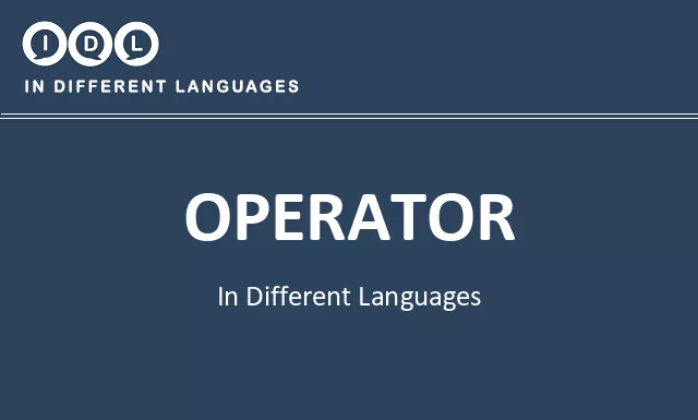 Operator in Different Languages - Image