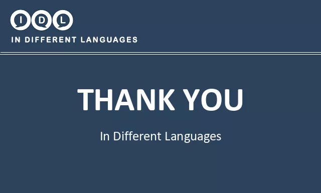 Thank you in Different Languages - Image