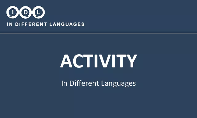 Activity in Different Languages - Image