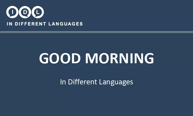Good morning in Different Languages - Image