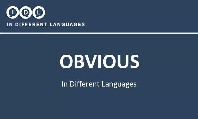 Obvious in Different Languages - Image