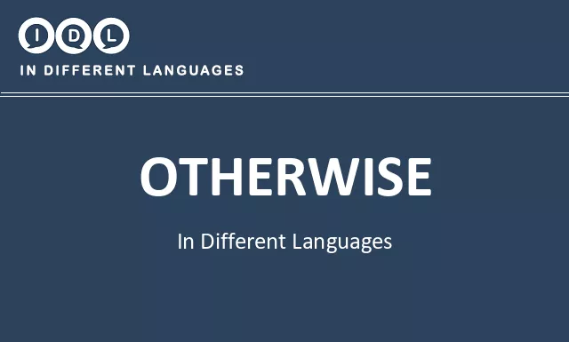 Otherwise in Different Languages - Image