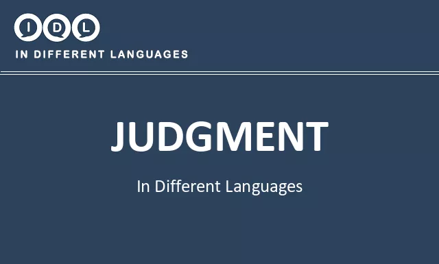 Judgment in Different Languages - Image