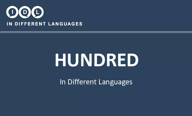 Hundred in Different Languages - Image