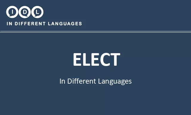 Elect in Different Languages - Image