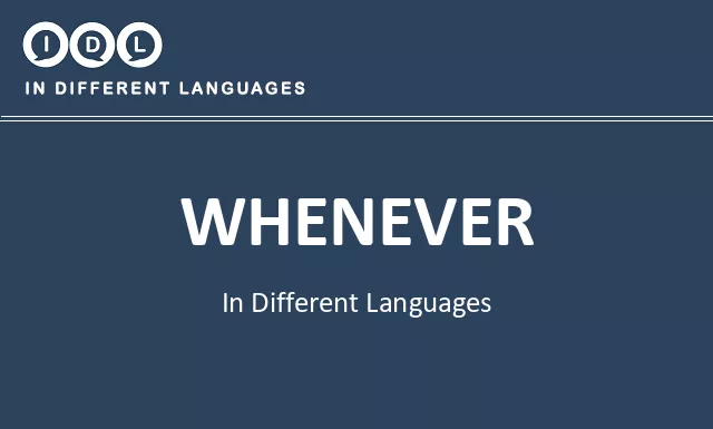 Whenever in Different Languages - Image