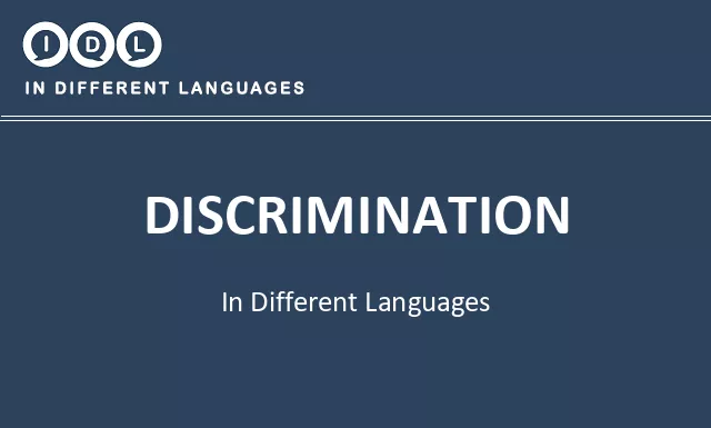 Discrimination in Different Languages - Image