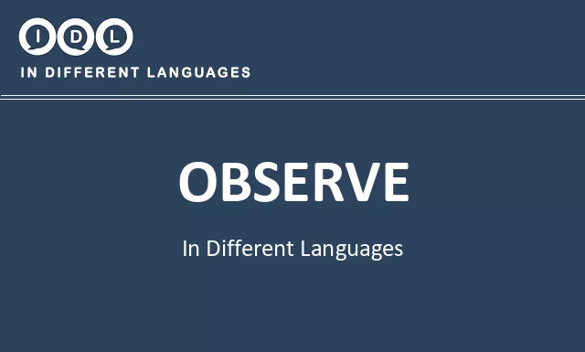 Observe in Different Languages - Image