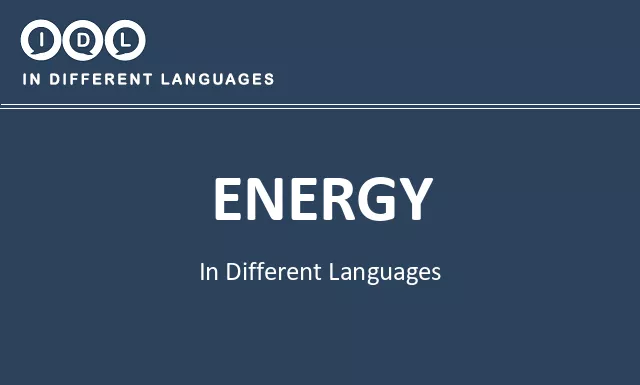 Energy in Different Languages - Image