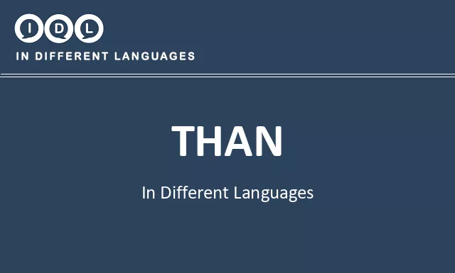 Than in Different Languages - Image