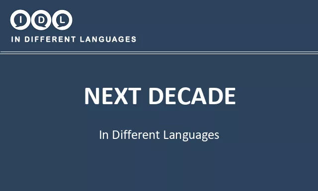 Next decade in Different Languages - Image