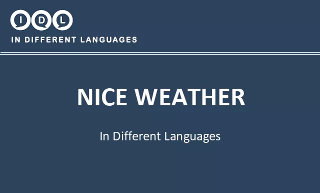 Nice weather in Different Languages - Image