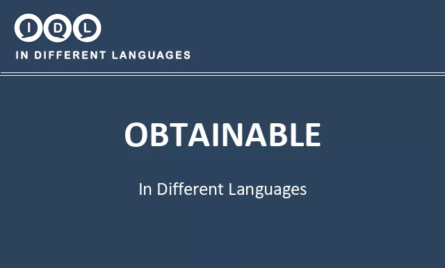 Obtainable in Different Languages - Image