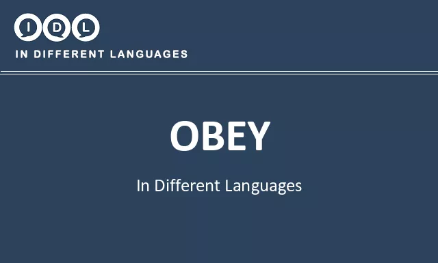 Obey in Different Languages - Image