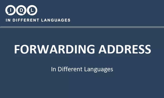 Forwarding address in Different Languages - Image