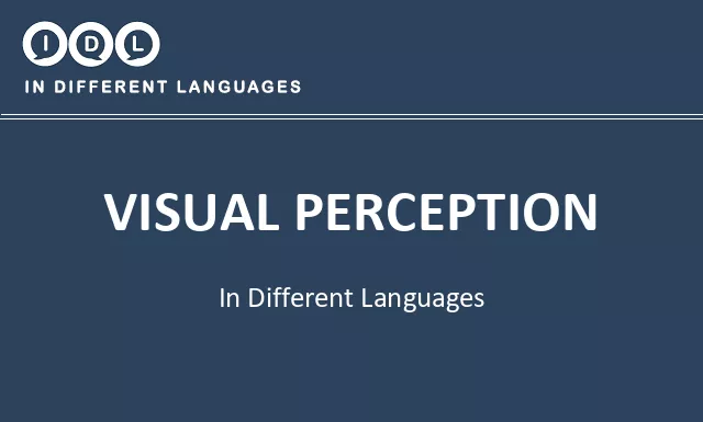 Visual perception in Different Languages - Image