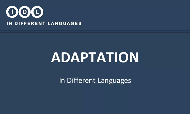 Adaptation in Different Languages - Image
