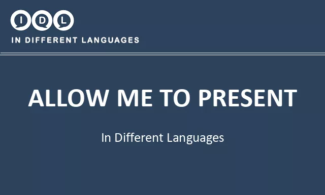 Allow me to present in Different Languages - Image