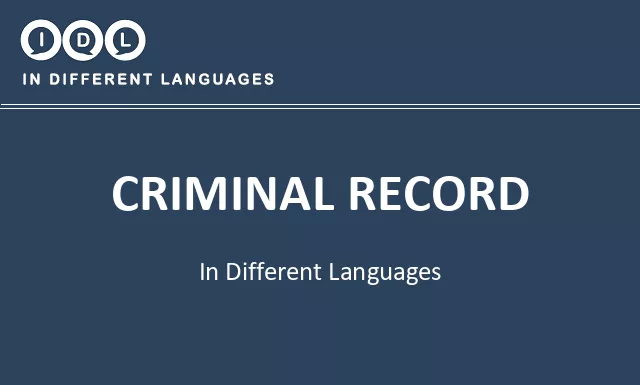 Criminal record in Different Languages - Image
