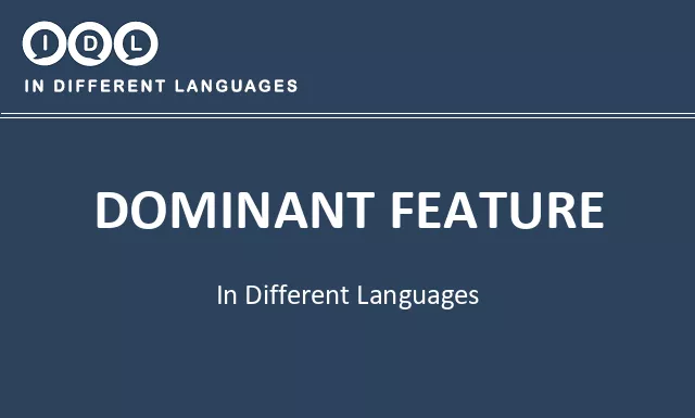 Dominant feature in Different Languages - Image