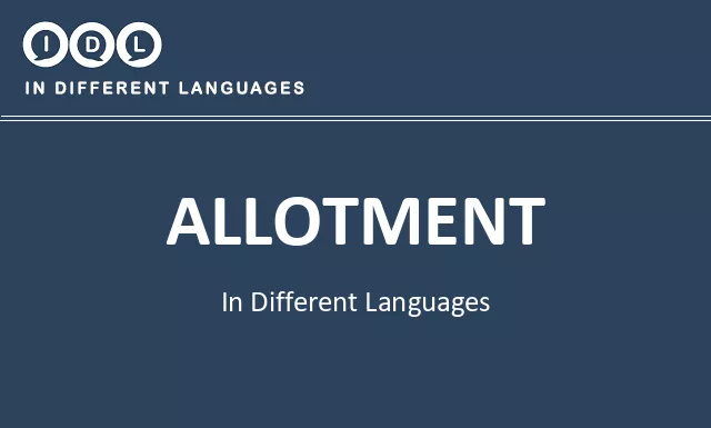Allotment in Different Languages - Image