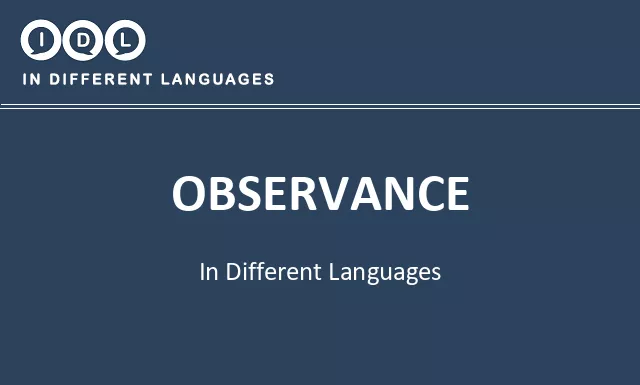 Observance in Different Languages - Image