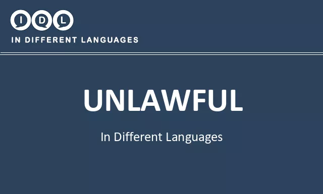 Unlawful in Different Languages - Image