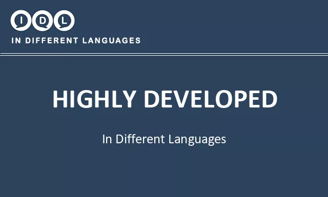 Highly developed in Different Languages - Image