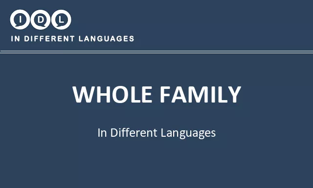 Whole family in Different Languages - Image