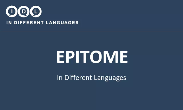 Epitome in Different Languages - Image