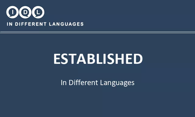 Established in Different Languages - Image