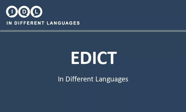 Edict in Different Languages - Image