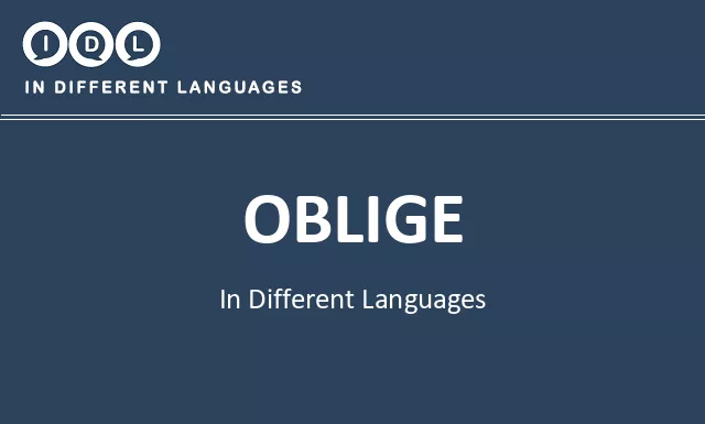 Oblige in Different Languages - Image