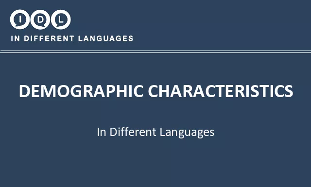 Demographic characteristics in Different Languages - Image