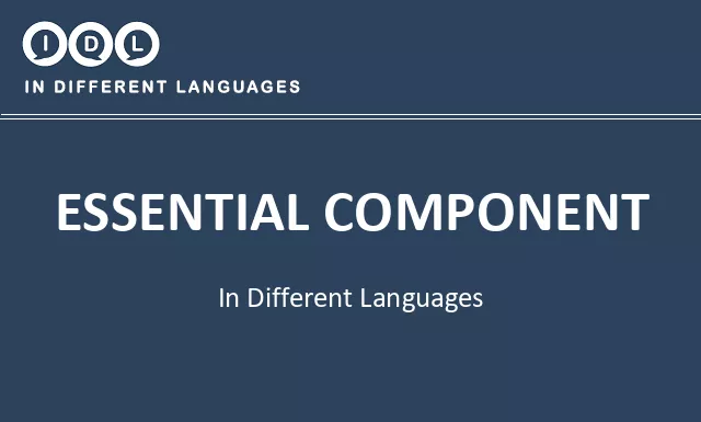 Essential component in Different Languages - Image