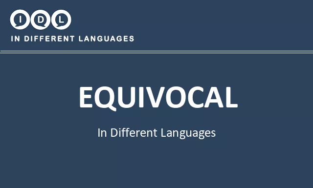 Equivocal in Different Languages - Image