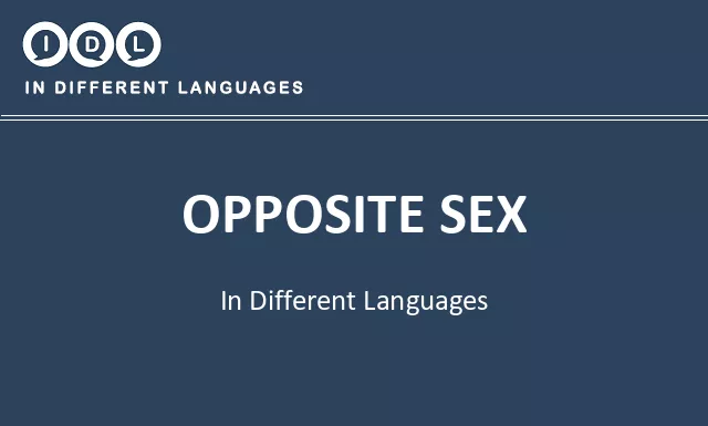 Opposite sex in Different Languages - Image