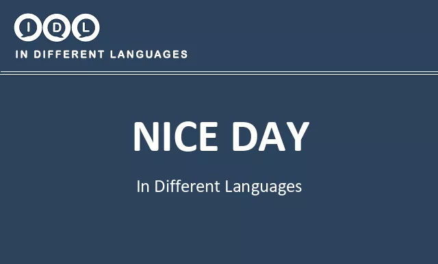Nice day in Different Languages - Image