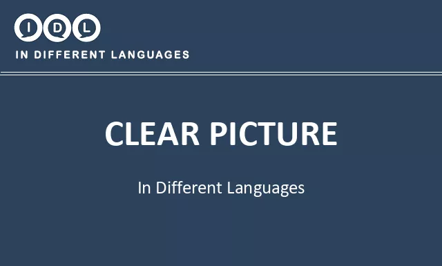 Clear picture in Different Languages - Image