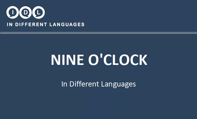 Nine o'clock in Different Languages - Image