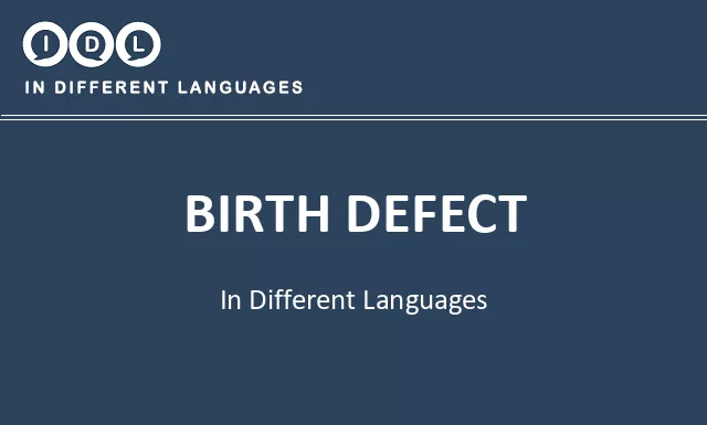 Birth defect in Different Languages - Image