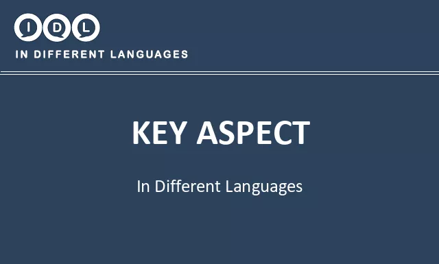 Key aspect in Different Languages - Image
